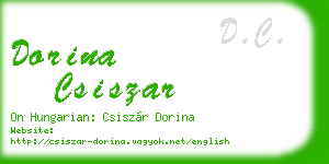 dorina csiszar business card